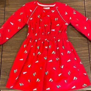 TUCKER + TATE Girls Red Christmas Tree Holiday Sweater Dress